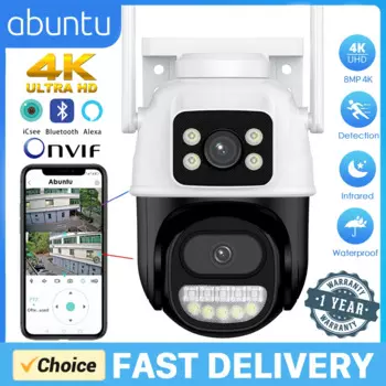 IP-камера с двойным объективом, 4K, 8 Мп, PTZ