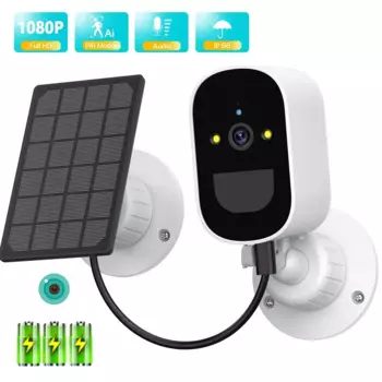 IP-камера с солнечной панелью, Wi-Fi, 1080P, на батарейках