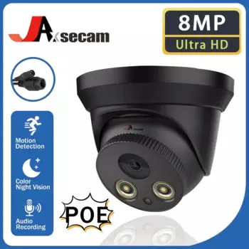 IP-камера Ultra HD 4K PoE 8 Мп наружная Водонепроницаемая металлическая купольная камера видеонаблюдения IP цветная камера ночного видения с обнаружением человека удаленный доступ