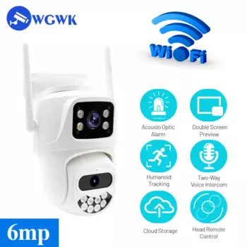 IP-камера WGWK с двойным объективом, 6 МП, 4K, Wi-Fi
