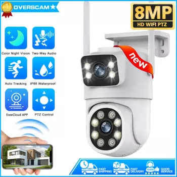 IP-камера видеонаблюдения, 4K, 8 Мп, Wi-Fi, PTZ