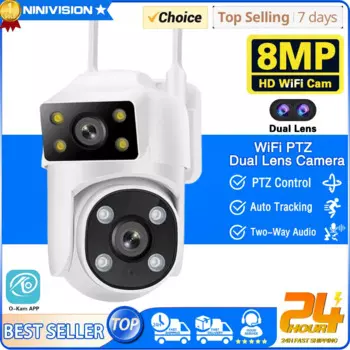 IP-камера видеонаблюдения, 4K, 8 Мп, Wi-Fi, PTZ