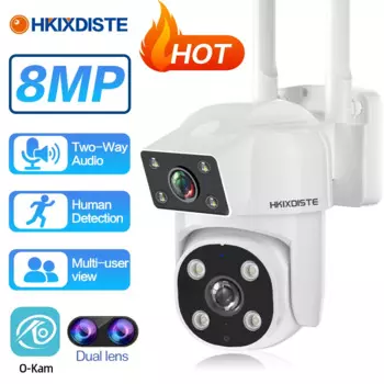 IP-камера видеонаблюдения, 4K HD, Wi-Fi, PTZ, 8 МП