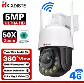 IP-камера видеонаблюдения, 50X оптический зум, Wi-Fi, 4G, ICSEE, 5 Мп, PTZ, ночное видение до 150 м