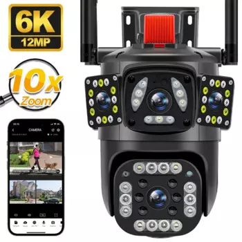 IP-камера видеонаблюдения, 6K, 12 Мп, Wi-Fi, 360 °