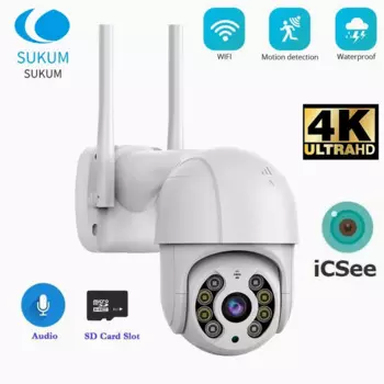 IP-камера видеонаблюдения, 8 Мп, ICSee, Wi-Fi