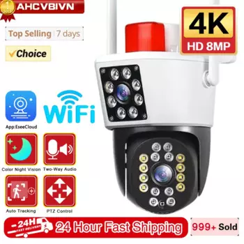 IP-камера видеонаблюдения, 8 Мп, Wi-Fi, двойной объектив