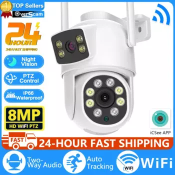 IP-камера видеонаблюдения, 8 Мп, Wi-Fi, два объектива