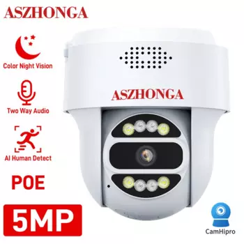 IP-камера видеонаблюдения ASZHONGA, 2 МП/5 МП, POE, Wi-Fi, PTZ, ночное видение, H.265, поворот на 320 °