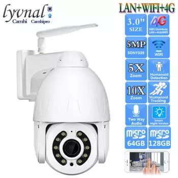 IP-камера видеонаблюдения HD, 5 МП, 3G, 4G, SIM-карта