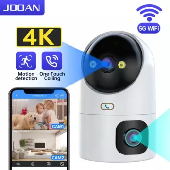 IP-камера видеонаблюдения JOOAN, 4K, PTZ, двойной экран, Wi-Fi