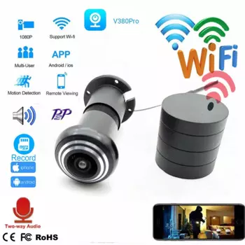 IP-камера видеонаблюдения с широкоугольным объективом, 1080P HD, 1,66 мм