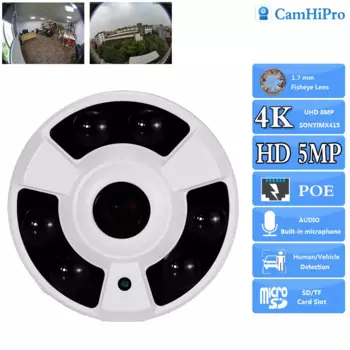 IP-камера видеонаблюдения UHD 4K, 8 Мп, 1,7 мм, с широким углом обзора