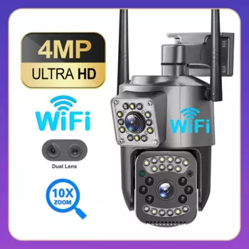 IP-камера видеонаблюдения V380 Pro, 4K, 4 МП, с двойным объективом