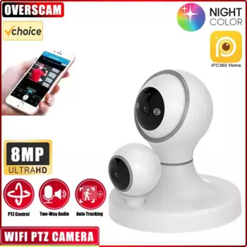 IPC360 домашняя беспроводная PTZ-камера с двумя объективами 4K 8MP WIFI IP камера с автоматическим отслеживанием и защитой безопасности P2P камера видеонаблюдения