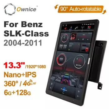 IPS DSP Android 10,0 для Mercedes-Benz SLK-Class SLK Class R171 2004-2011 Автомагнитола Видео Аудио 13,3 ''360 6G 128G Тесла стиль