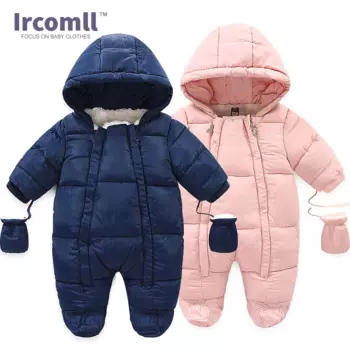 Ircomll теплый детский комбинезон, хлопковые пуховые комбинезоны с капюшоном внутри, флисовые зимние осенние комбинезоны для мальчиков и девочек, детская верхняя одежда