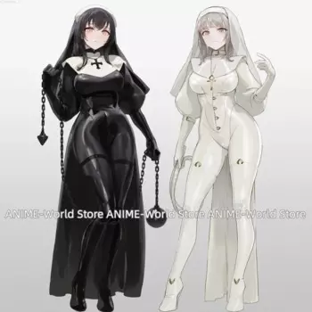 Irelia H Store Nun костюм для косплея кожаный белый и черный комбинезон плотный