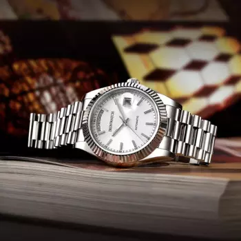 IRONWATCH механические часы с датой и автоматическим движением из нержавеющей стали 316L, модные светящиеся водонепроницаемые мужские часы с сапфировым стеклом