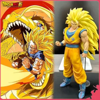 Искусственная Аниме Драконий жемчуг Z фигурка Ssj3 Goku фигурка 30 см ПВХ Супер сайян статуя 3 Gokou Gk Коллекционная модель игрушки подарки