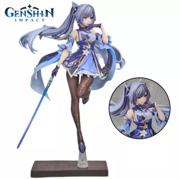 Искусственная игрушка Genshin Impact Keqing, модель из ПВХ, модель для косплея, аниме Игрушечная модель, рождественский подарок, модель