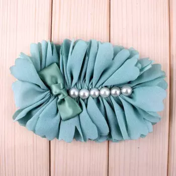 Искусственная мягкая Тюлевая ткань 200 шт./лот, 6 цветов, Детские банты для волос «сделай сам», Круглый Шифоновый Цветок, аксессуары для волос для детей, повязка на голову