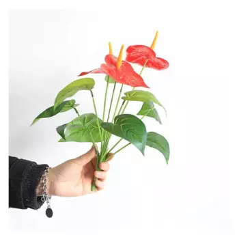 Искусственные антуриумы SRILAN, зеленые+красные, пластик