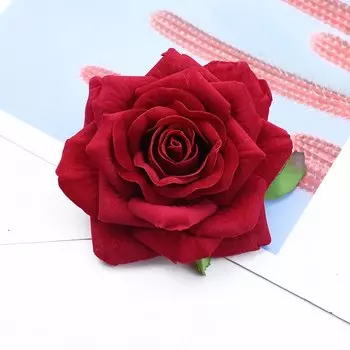 Искусственные бархатные розы TTCY, 5 шт.