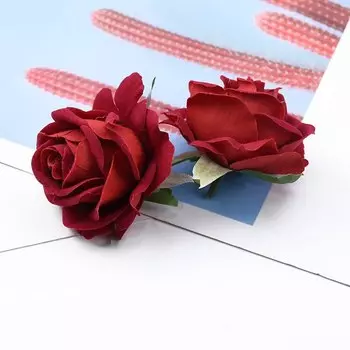 Искусственные бархатные розы TTCY 6/10 шт., 6 см