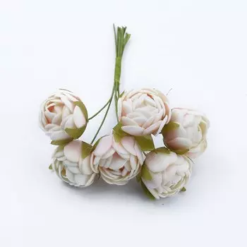 Искусственные чайные розы smr, 6 шт