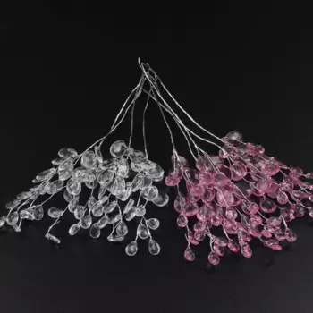 Искусственные цветы акриловые белые розовые 10 шт