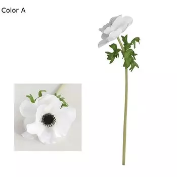 Искусственные цветы анемона шелковые белые