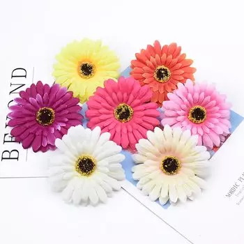 Искусственные цветы Gerbera CYJT 10 шт., 10 см, шелк