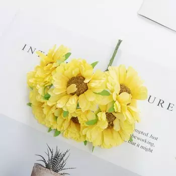 Искусственные цветы Гербера, шелк, 18 шт