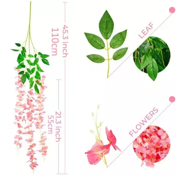 Искусственные цветы глицинии шелковые 110 см