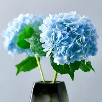 Искусственные цветы гортензии синие шелковые