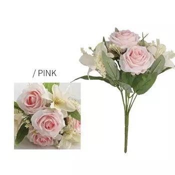 Искусственные цветы Green Aloes, розовый букет из роз и лилий