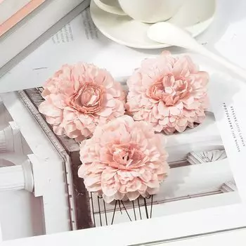 Искусственные цветы хризантемы, далии, маргаритки из шелка, 5 штук