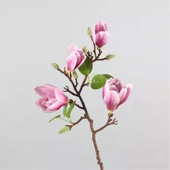 Искусственные цветы магнолия jiumengya 4 головки белые