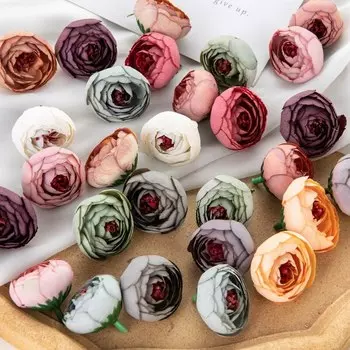 Искусственные цветы мишки из чайных роз, 100 шт