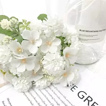 Искусственные цветы пионы шелк синий