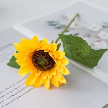 Искусственные цветы подсолнух шелк smr