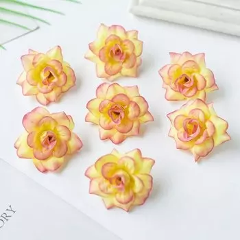 20 шт., искусственные разноцветные цветы розы, для украшения дома, свадьбы