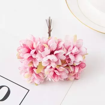 Искусственные цветы шелковые гвоздики ZQCY мини-букет 6 шт.