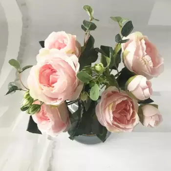 Искусственные цветы шелковые пионы розовый букет 30 см