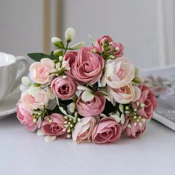 Искусственные цветы шелковые розы dywjt