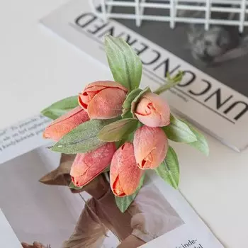 Искусственные цветы шелковые тюльпаны букетом 6 шт. smr