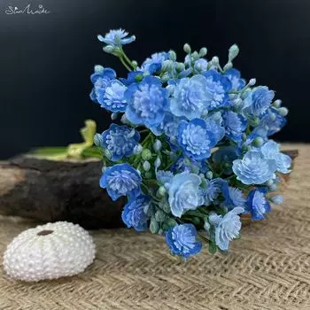 Искусственные цветы SunMade, 6 штук, белые и розовые