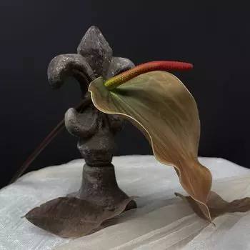 Искусственные цветы SunMade, винтажная ветка антуриума