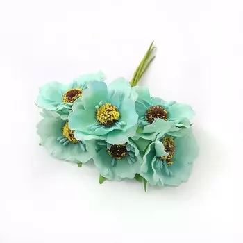 Искусственные маковые букетики из шелка Nanairo 6шт